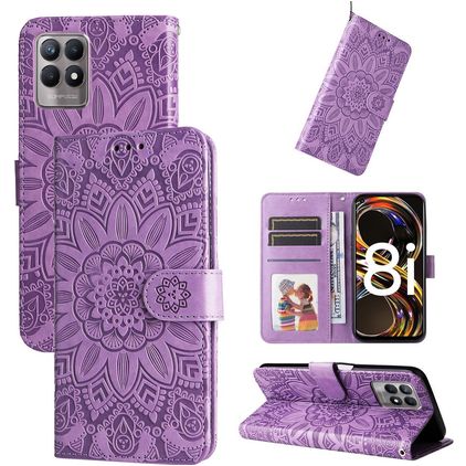 Mobigear Sunflower Realme Narzo 50 4G Cover a libro portafoglio - Viola