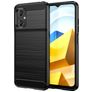 Mobigear Brushed Slim POCO M5 Elastyczne TPU Etui plecki - Czarny