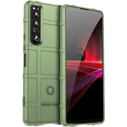 Mobigear Rugged Shield Sony Xperia 1 V Flexibilní TPU Zadní kryt odolný proti nárazům - Zelená