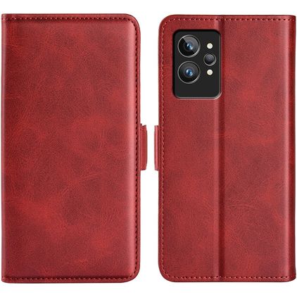 Mobigear Slim Magnet Realme GT2 Pro Cover a libro portafoglio - Rosso