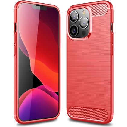 Mobigear Brushed Slim iPhone 13 Pro Max TPU flessibile Back cover - Rosso