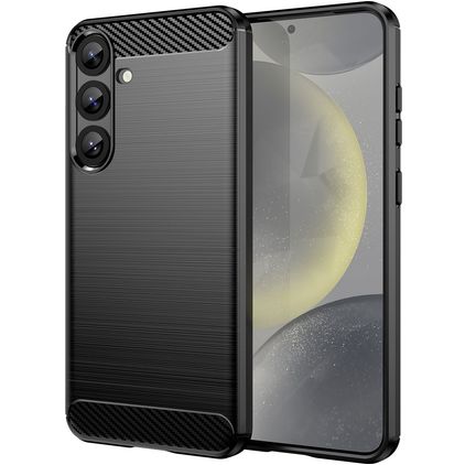 Mobigear Brushed Slim Samsung Galaxy S25 Plus TPU flexível Capa traseira - Preto