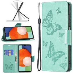 Mobigear Butterfly Samsung Galaxy A13 4G Wallet case - Turquoise