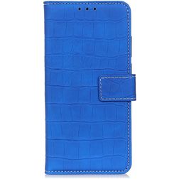 Mobigear Croco Samsung Galaxy A21 Funda tipo libro Cartera - Azul