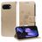 Mobigear Flowers Google Pixel 9a Plånboksfodral med sedelfack - Guld