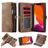 CaseMe 008 iPhone 11 Pro Cover a libro 2 in 1 con guscio estraibile a portafoglio - Marrone