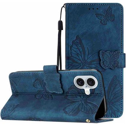 Mobigear Butterfly iPhone 17 Funda tipo libro Cartera - Azul