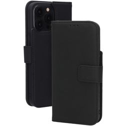 Mobiparts Wallet iPhone 15 Pro Max MagSafe Skóra naturalna Etui z klapką typu portfel - Czarny
