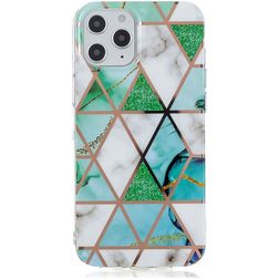 Mobigear Marble iPhone 12 Pro Max TPU flessibile Back cover - Bianco / Verde