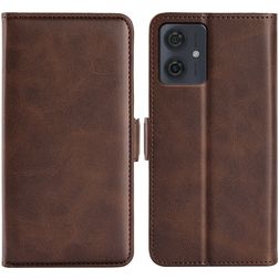 Mobigear Slim Magnet Motorola Moto G54 Plånboksfodral med sedelfack - Brun