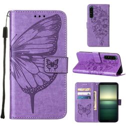 Mobigear Butterfly Sony Xperia 1 IV Plånboksfodral med sedelfack - Lila
