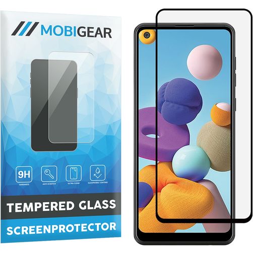 Mobigear Premium Samsung Galaxy A21 Vidro temperado Película de ecrã - Compatível com capas - Preto