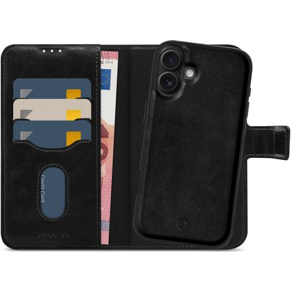 Mobilize MagSafe Gelly Wallet iPhone 16 Funda tipo libro 2 en 1 con carcasa extraíble Cartera - Negro