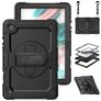 Mobigear SureGrip Xtreme Samsung Galaxy Tab A8 10.5 (2021) Etui Tworzywo sztuczne / Silikon Etui plecki + Pasek na ramię + Podstawka - Czarny
