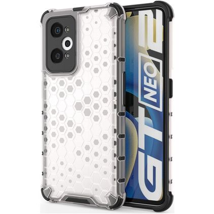 Mobigear Honeycomb Realme GT2 Fodral Hårdplast Skal Stötsäkert - Vit