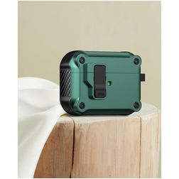 Mobigear Armor Clip Apple AirPods Pro 3 Pevné pouzdro - Zelená