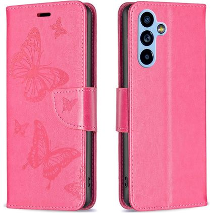 Mobigear Butterfly Samsung Galaxy A54 Cover a libro portafoglio - Magenta