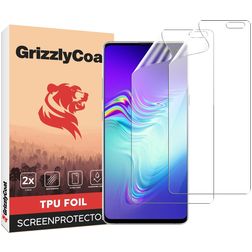 GrizzlyCoat Samsung Galaxy S10 5G Folia hydrożelowa TPU Ochrona ekranu - Kompatybilna z etui + Ramka montażowa (2 szt.)