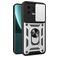 Mobigear Armor Ring Cam Slide Xiaomi 13 Plástico rígido Capa traseira Antichoque com anel e tampa deslizante para câmara - Prateado