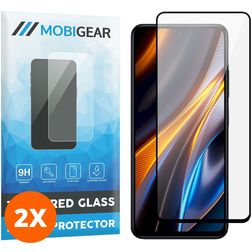 Mobigear Premium POCO X4 GT Vidro temperado Película de ecrã - Compatível com capas - Preto (Pack de 2)