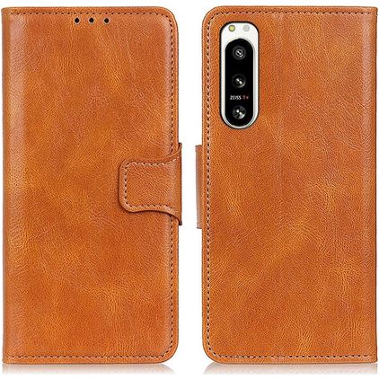 Mobigear Classy Sony Xperia 5 IV Wallet case - Cognac