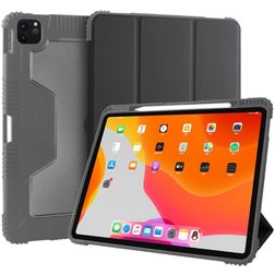 Mutural Tri-Fold Tough iPad Pro 12,9 pollici (2021) Cover a libro + Portapenna - Nero