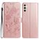 Mobigear Flowers Samsung Galaxy A17 Cover a libro portafoglio - Oro rosa
