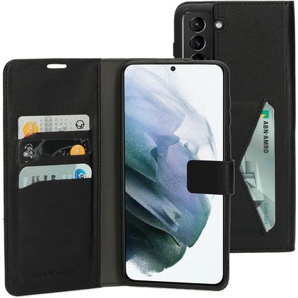 Mobiparts Classic Wallet Samsung Galaxy S21 Plus Pungetui med Seddelrum - Sort