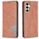 Mobigear Rhombus Slim Samsung Galaxy S24 FE Funda tipo libro - Marrón