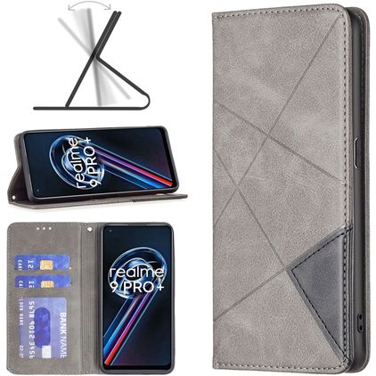 Mobigear Rhombus Slim Realme 9 Pro Plus Etui z klapką - Szary