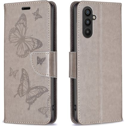 Mobigear Butterfly Samsung Galaxy A24 Funda tipo libro Cartera - Gris