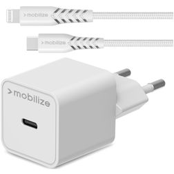 Mobilize Single USB-C Cargador Apple Lightning 1 m Power Delivery 20W - Blanco
