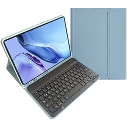 Mobigear Keys iPad Pro 11 polegadas (2024) Capa livro com teclado Bluetooth QWERTZ + Suporte para caneta stylus - Azul
