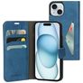 Mobiparts Classic Wallet iPhone 15 Cover a libro portafoglio - Steel Blue