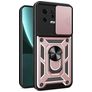 Mobigear Armor Ring Cam Slide Xiaomi 13 Hårdt Bagsidecover Stødsikkert med ringholder og Camera Slider - Rosaguld