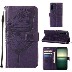 Mobigear Butterfly Sony Xperia 1 IV Knížkové pouzdro Peněženka - Fialová