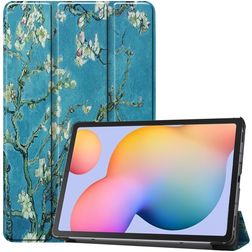 Mobigear Tri-Fold Samsung Galaxy Tab S6 Lite Capa livro - Almond Blossoms