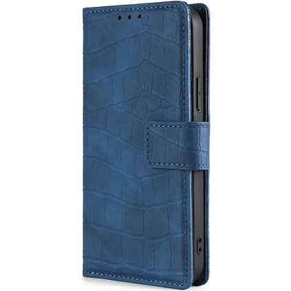 Mobigear Croco Motorola Moto E7i Power Wallet case - Blue