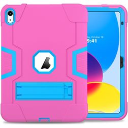Mobigear ShieldStand iPad 10 (2022) Case Plastic / Silicone Back cover + Stand - Blue / Magenta