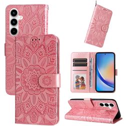 Mobigear Sunflower Samsung Galaxy A35 Wallet case - Rose Gold