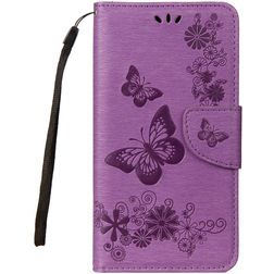 Mobigear Butterfly Samsung Galaxy A8 (2018) Wallet case - Purple