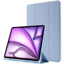 Mobigear Tri-Fold Gel iPad Air 13 Inch (2026) TPU / Leatherette Back cover + Stylus Holder + Stand - Blue