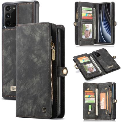 CaseMe 008 Samsung Galaxy Note 20 Knížkové pouzdro 2v1 s odnímatelným krytem Peněženka - Černá