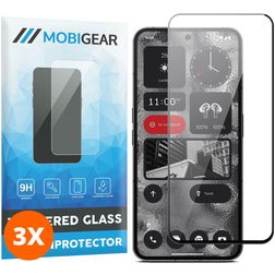 Mobigear Premium Nothing Phone (2) Tempered Glass Screen Protector - Case Friendly - Black (3-Pack)