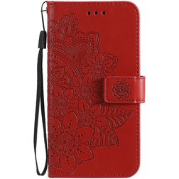Mobigear Flowers OPPO A54 5G Knížkové pouzdro Peněženka - Červená