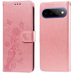 Mobigear Flowers Google Pixel 11 Pro XL Etui z klapką typu portfel - Różowy