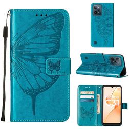 Mobigear Butterfly Realme C31 Pungetui med Seddelrum - Blå