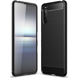 Mobigear Brushed Slim Sony Xperia 10 III Elastyczne TPU Etui plecki - Czarny