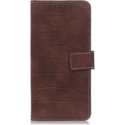 Mobigear Croco LG K50s Lompakkokotelo + Setelitasku - Ruskea
