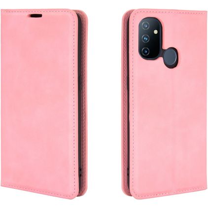 Mobigear Retro Slim OnePlus Nord N100 Funda tipo libro Cartera - Rosa